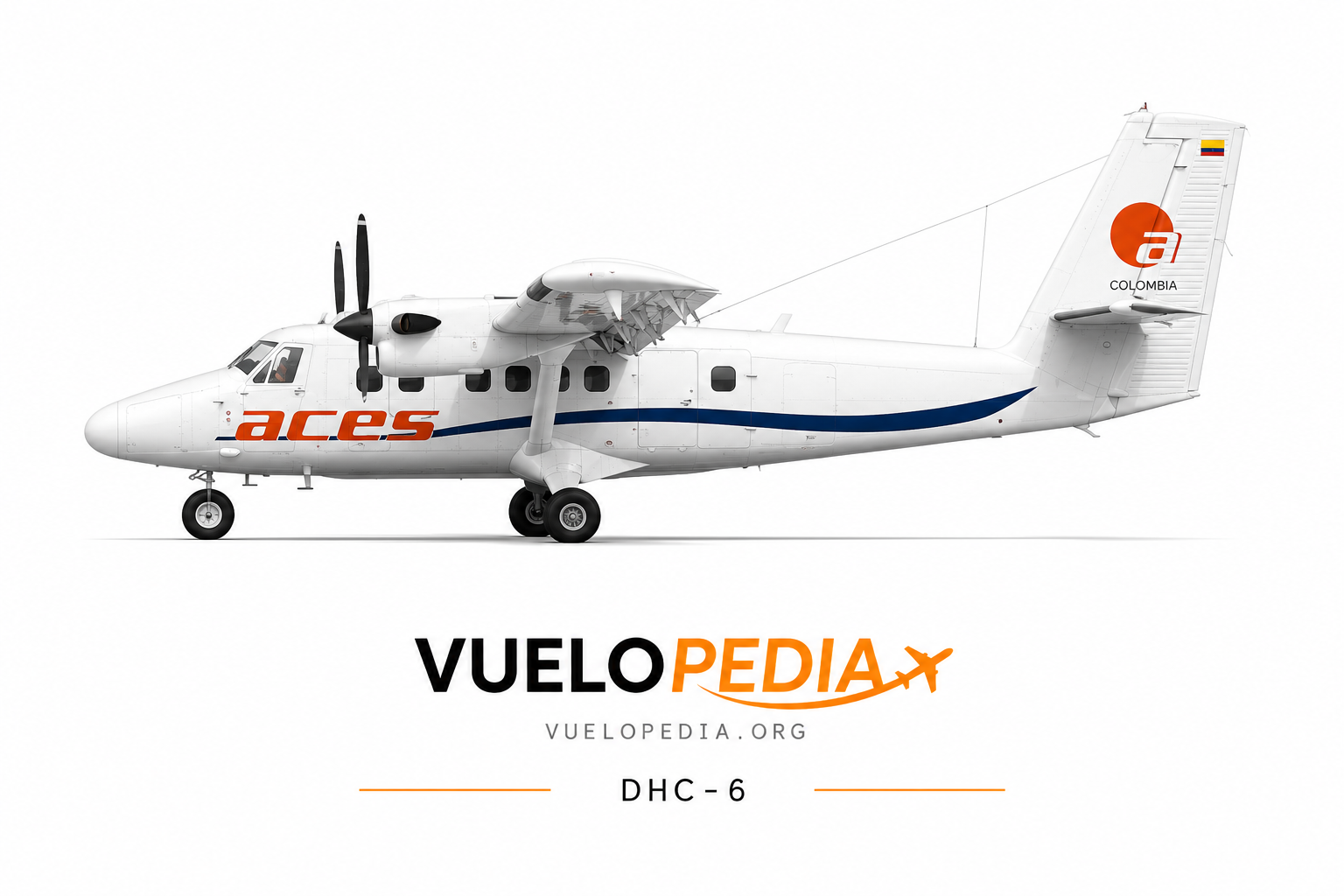 Ilustración De Havilland Canada Twin Otter (DHC-6-300) de ACES Colombia