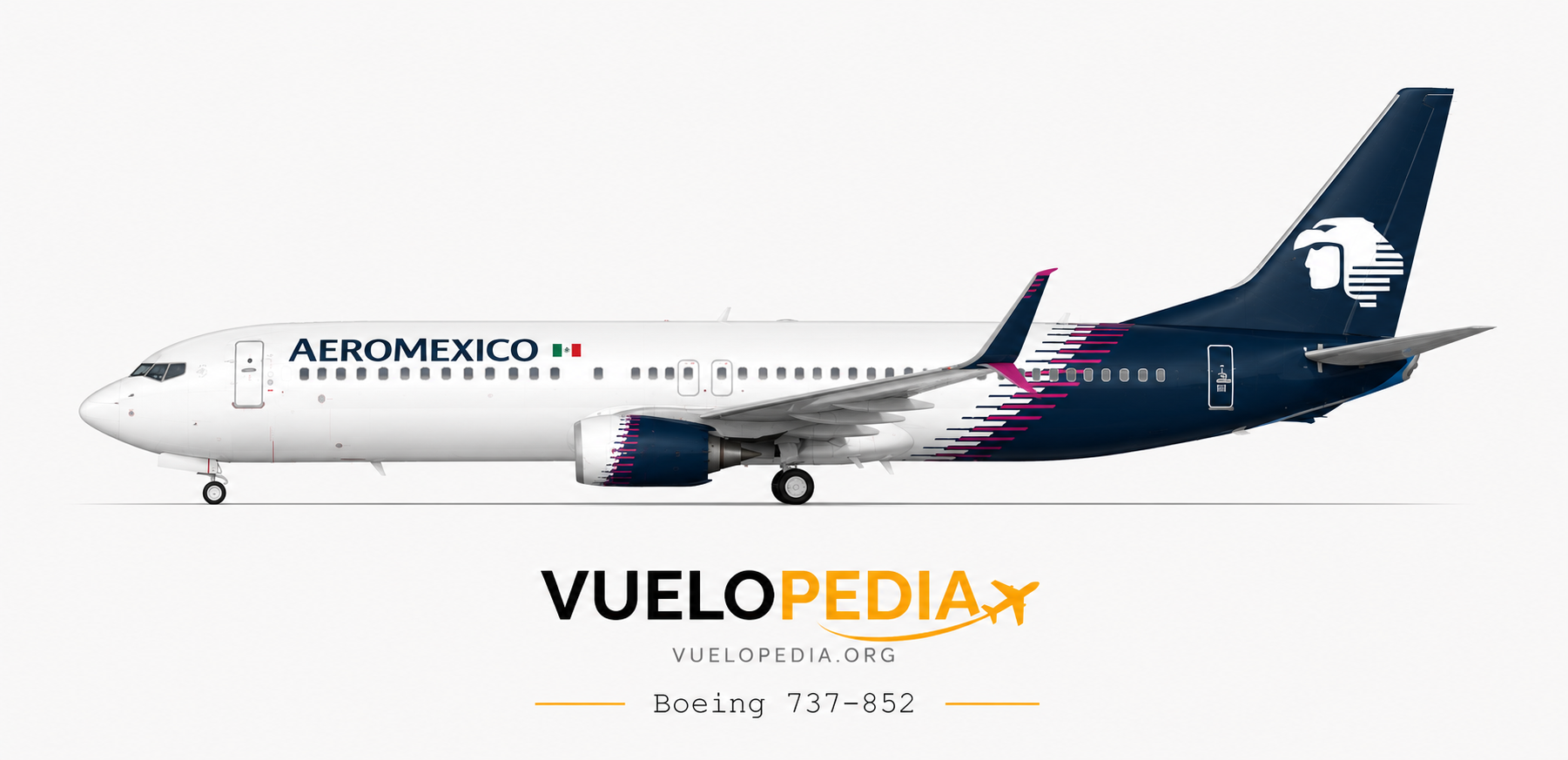 Boeing 737 illustration in Aeroméxico livery