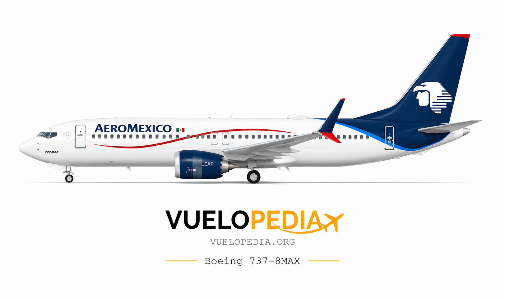 Ilustración Boeing 737 MAX de Aeroméxico
