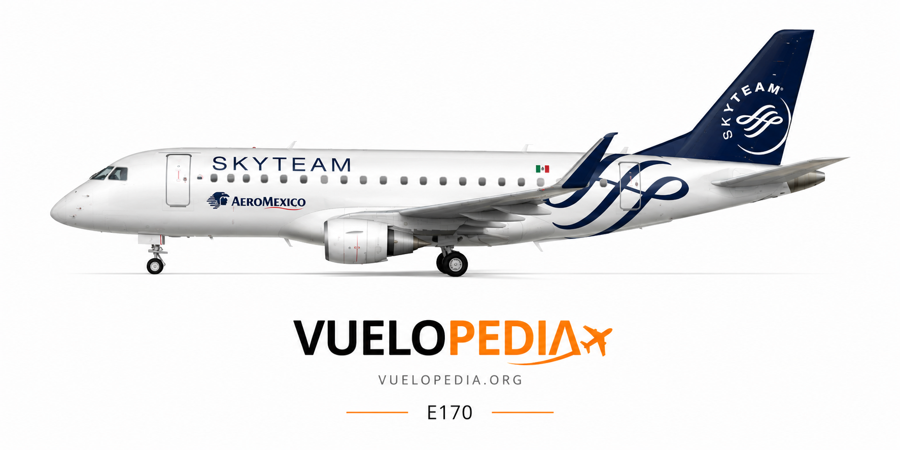 Ilustración Embraer E170 / E175 de Aeroméxico Connect