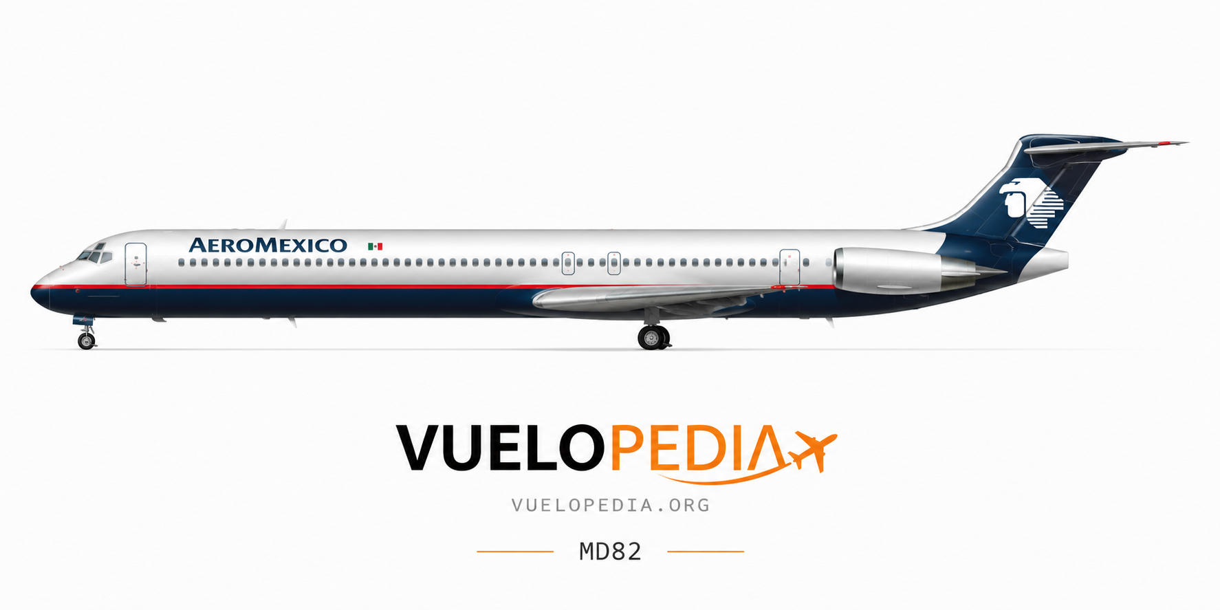 Ilustración McDonnell Douglas MD-82 de Aeroméxico