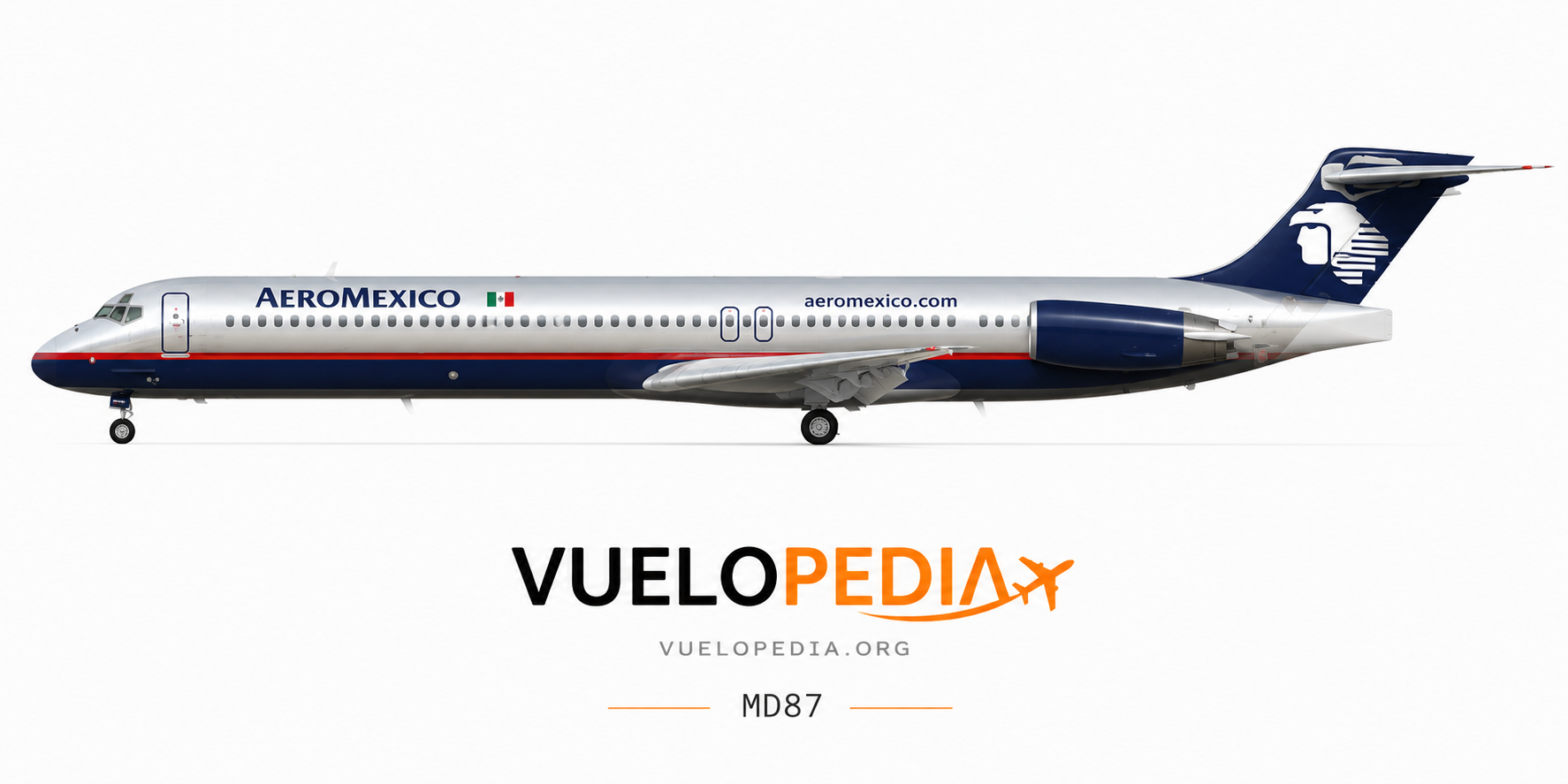 Ilustración McDonnell Douglas MD-87 de Aeroméxico
