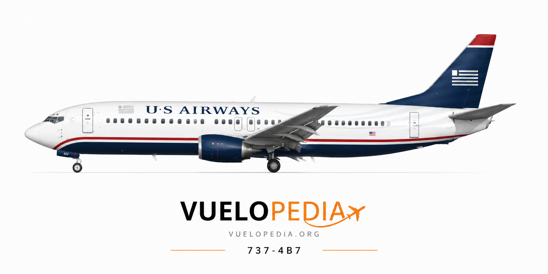 Boeing 737-800 illustration in American Airlines livery