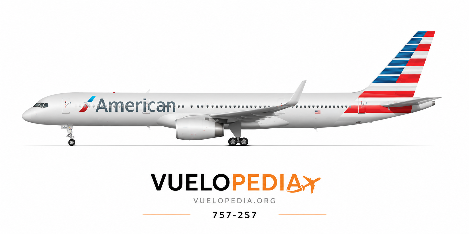 Ilustración Boeing 757-200 (757-2B7) de American Airlines