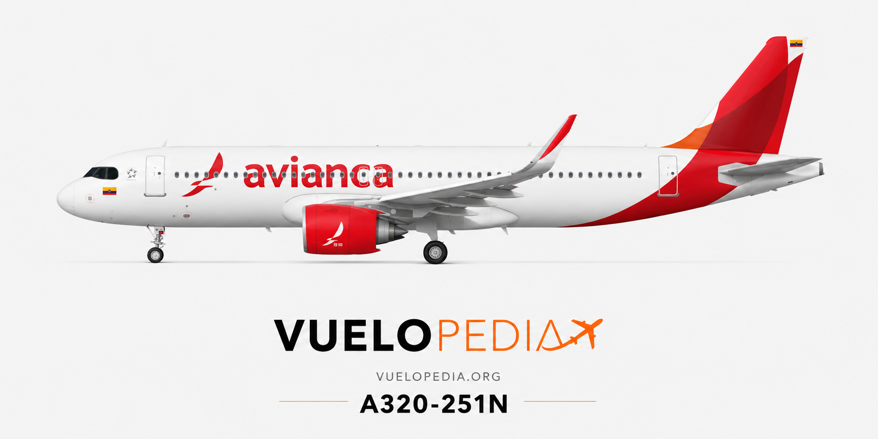 Airbus A320neo (A320-251N) illustration in Avianca livery