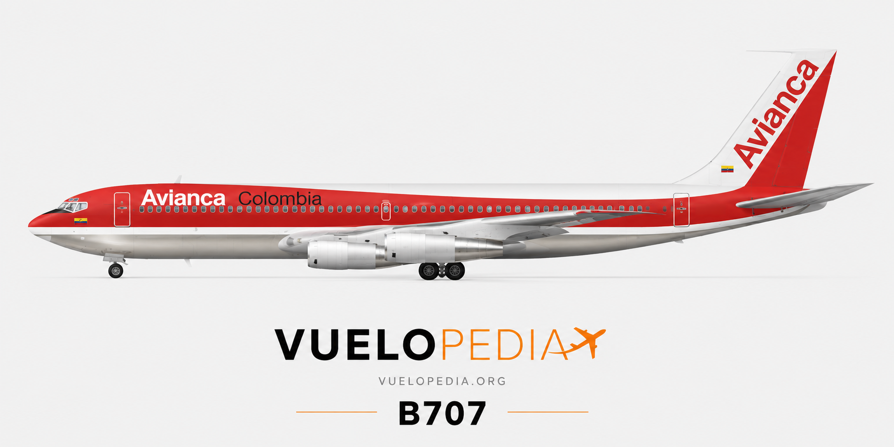 Boeing 707-320B (707-321B) illustration in Avianca livery