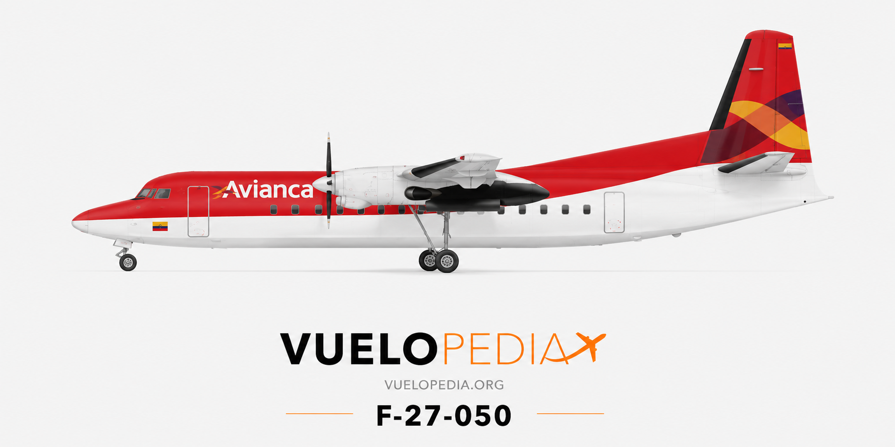 Ilustración Fokker 50 (F27 Mark 050) de Avianca