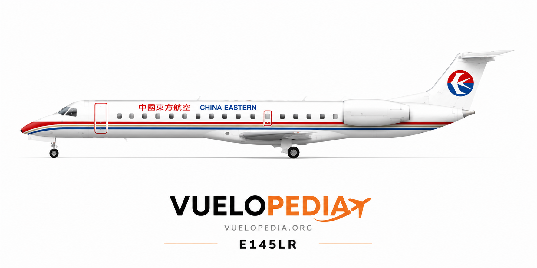 Ilustración Embraer ERJ 145 (EMB-145LR) de China Eastern Airlines