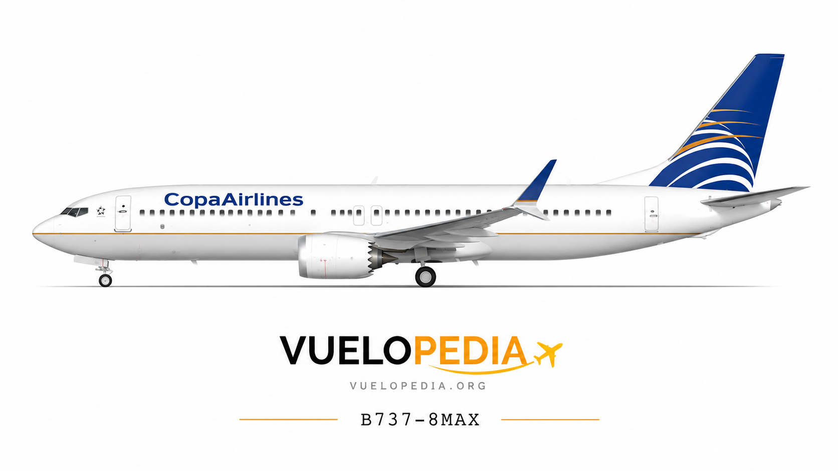 Boeing 737 MAX 8 (737-8) illustration in Copa Airlines livery