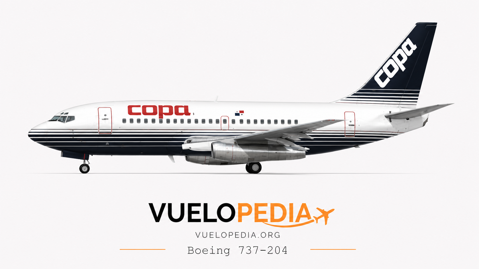 Boeing 737-200 (737-204) illustration in COPA Airlines livery