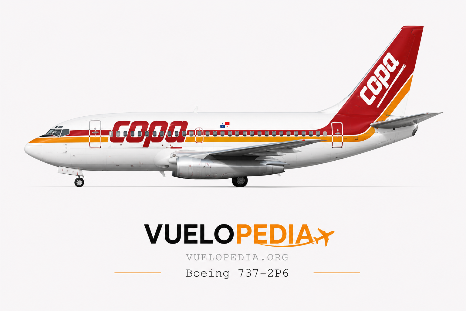Boeing 737-200 (737-2P6) illustration in COPA Airlines livery