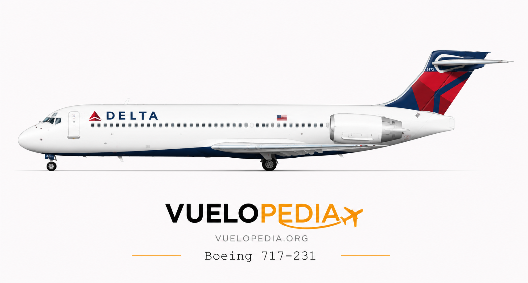 Boeing 717-200 (717-231) illustration in Delta Air Lines livery