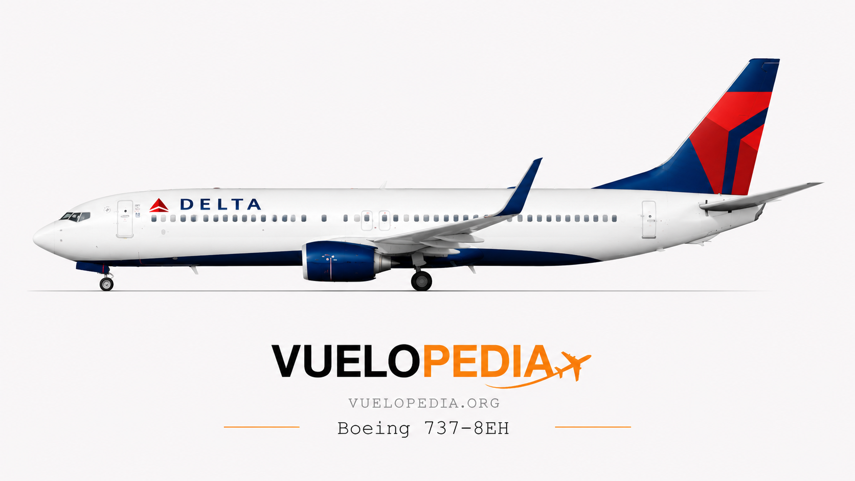 Ilustración Boeing 737-800 (737-8EH) de Delta Air Lines