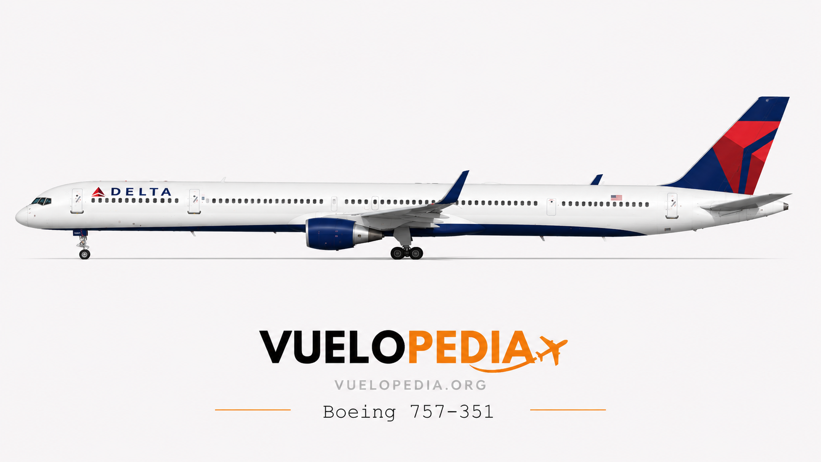 Ilustración Boeing 757-300 (757-351) de Delta Air Lines