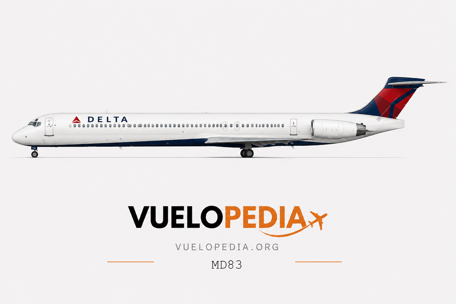 Ilustración McDonnell Douglas MD-83 de Delta Air Lines