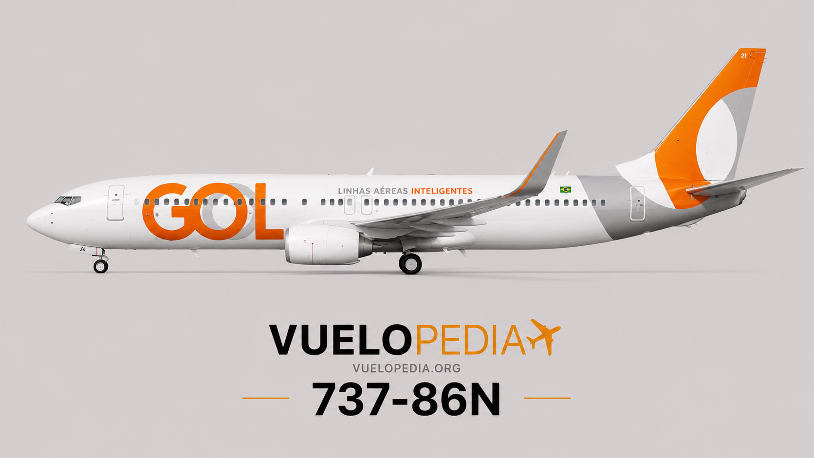 Boeing 737-800 (737-86N) illustration in GOL Linhas Aéreas livery
