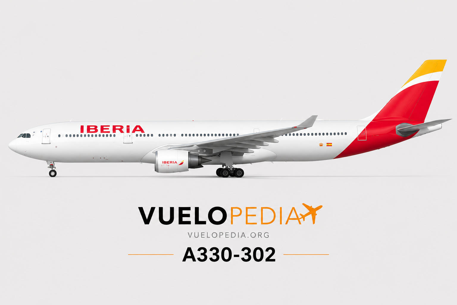 Airbus A330-300 (A330-302) illustration in Iberia livery
