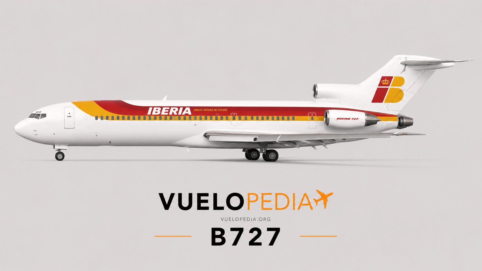 Ilustración Boeing 727-200 (727-256) de Iberia
