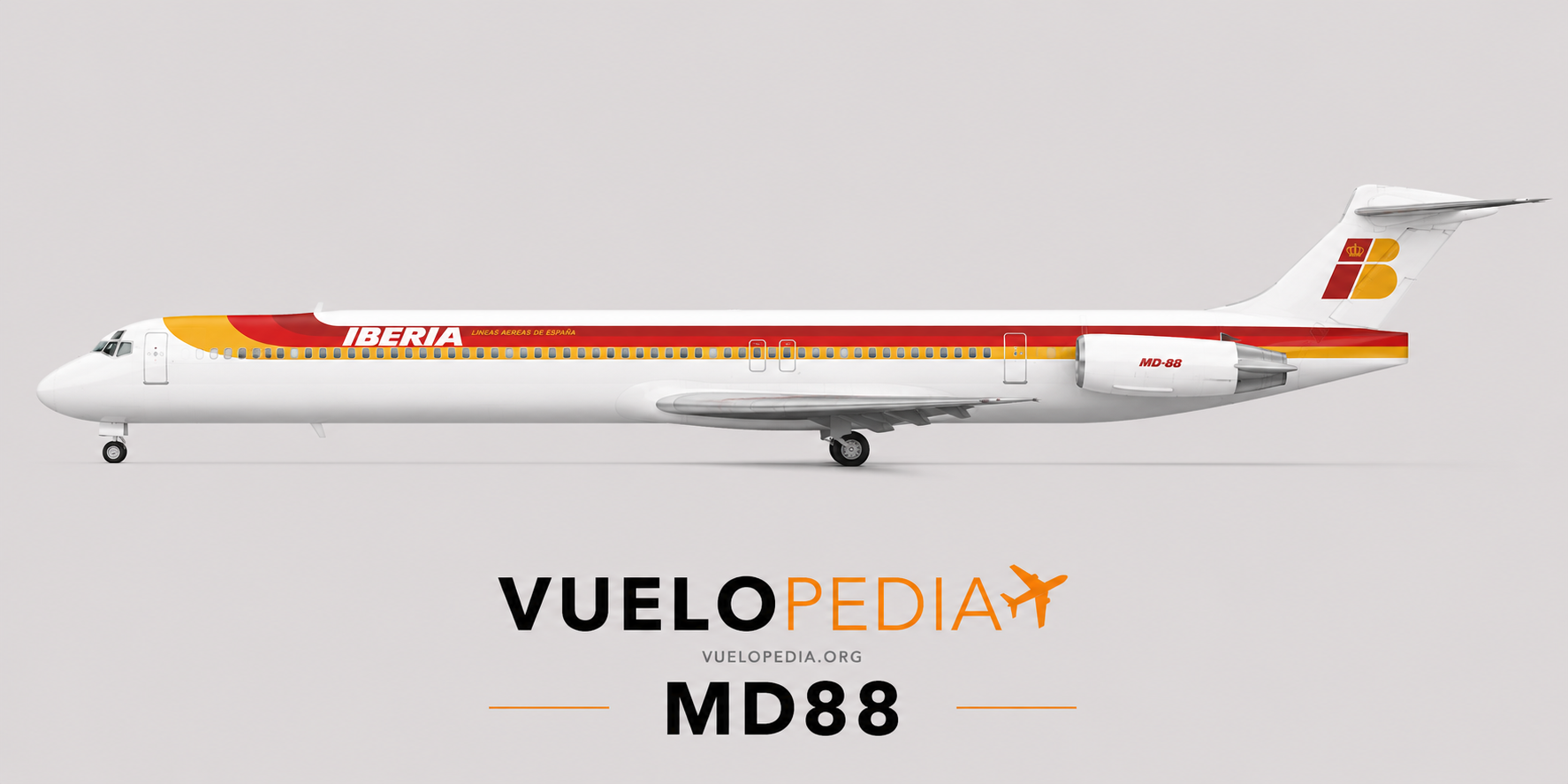 Ilustración McDonnell Douglas MD-80 de Iberia