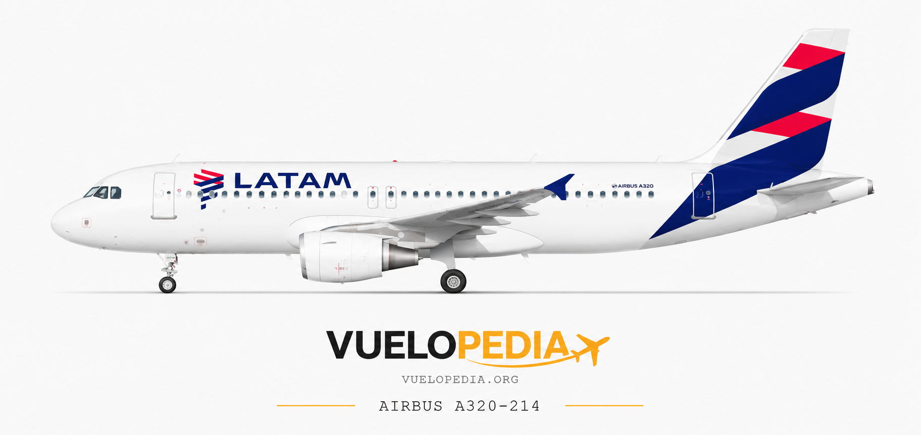 Airbus A320 illustration in LATAM Airlines Chile livery