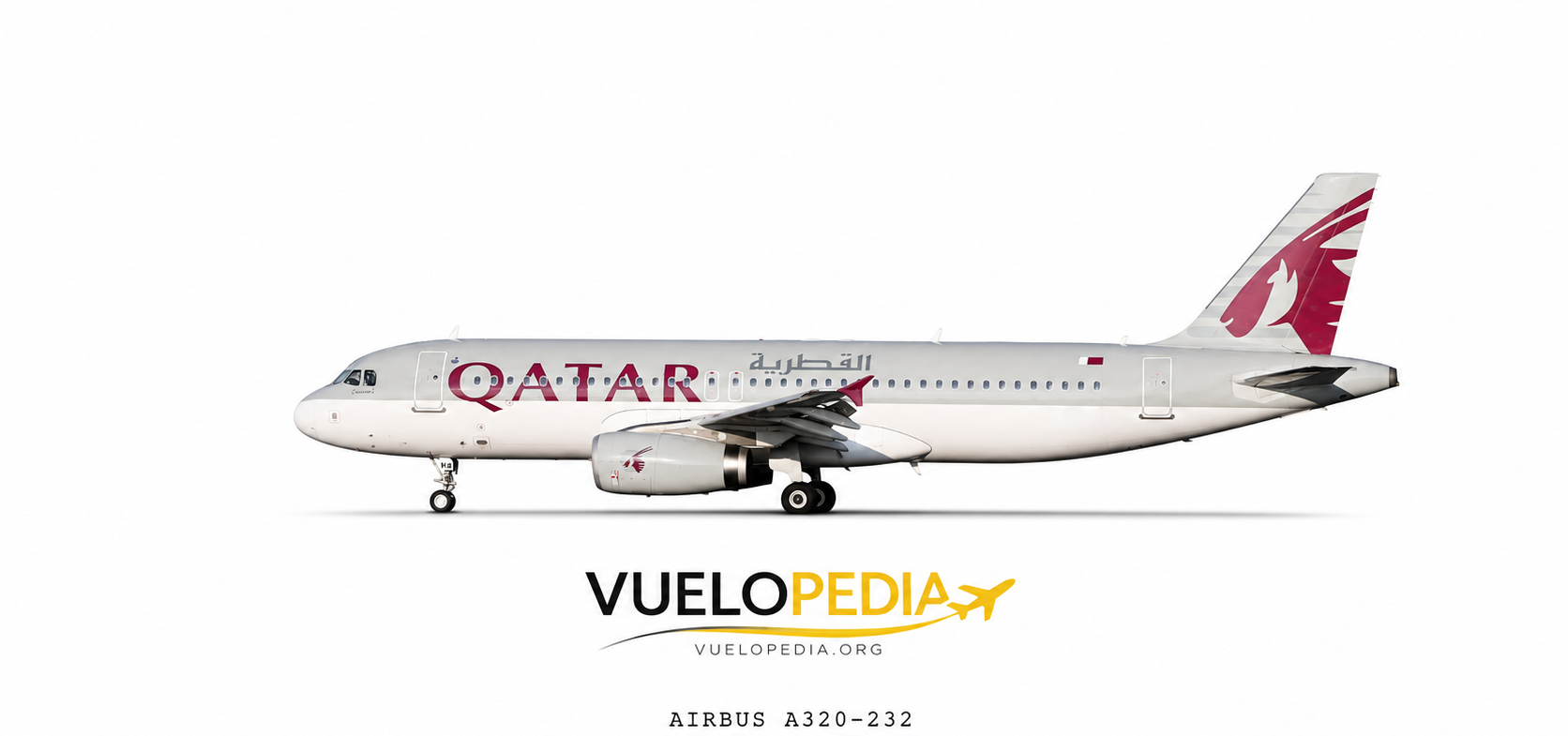 Ilustración Airbus A320-200 (A320-232) de Qatar Airways