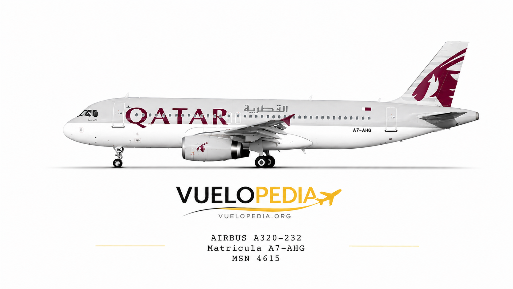 Ilustración Airbus A320-200 (A320-232) de Qatar Airways
