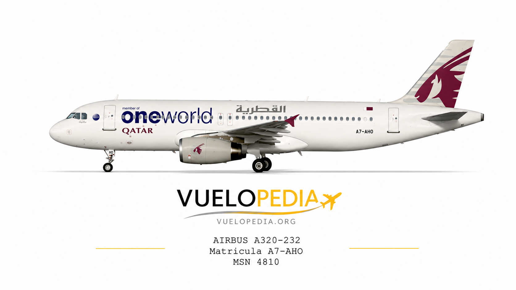 Airbus A320-200 (A320-232) illustration in Qatar Airways livery