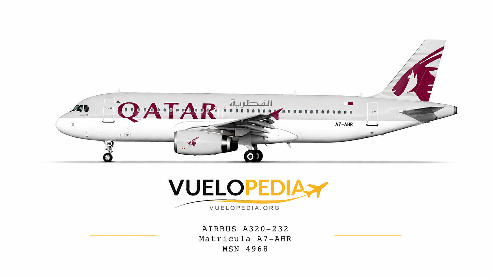 Ilustración Airbus A320-200 (A320-232) de Qatar Airways