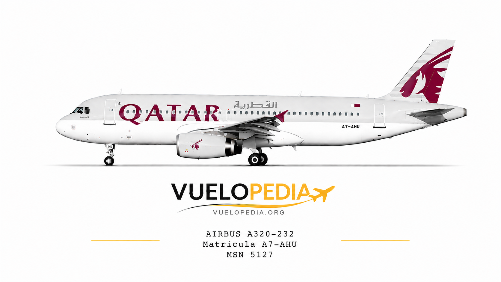 Airbus A320-200 (A320-232) illustration in Qatar Airways livery