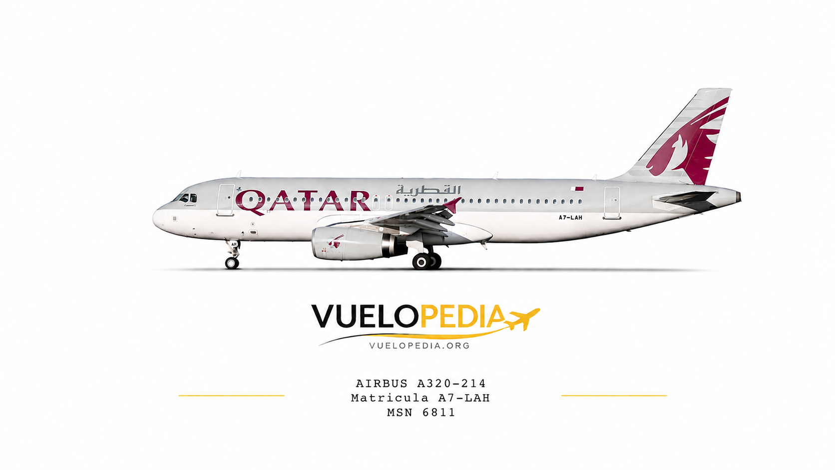 Airbus A320-200 (A320-214) illustration in Qatar Airways livery