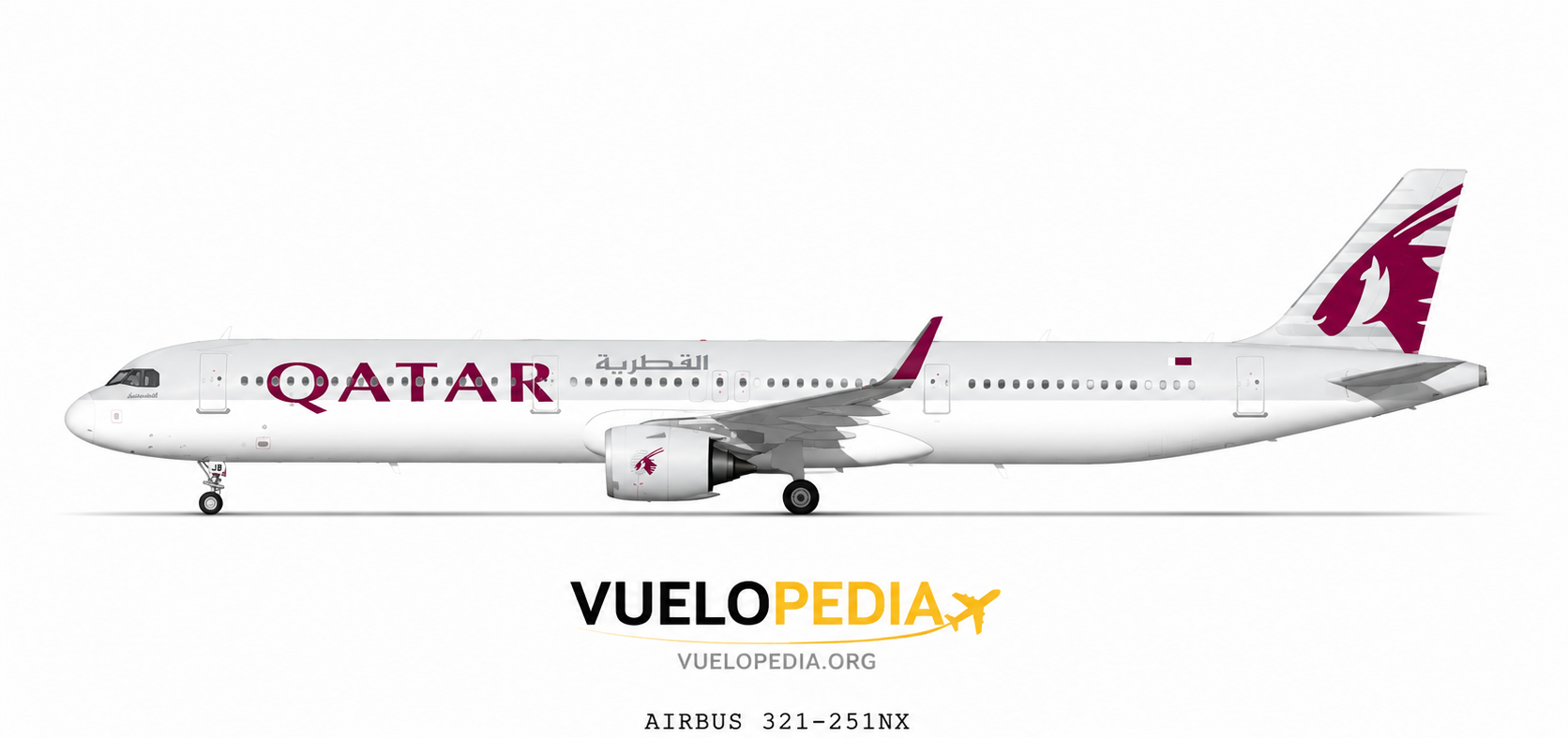 Ilustración Airbus A321neo (A321-251NX) de Qatar Airways