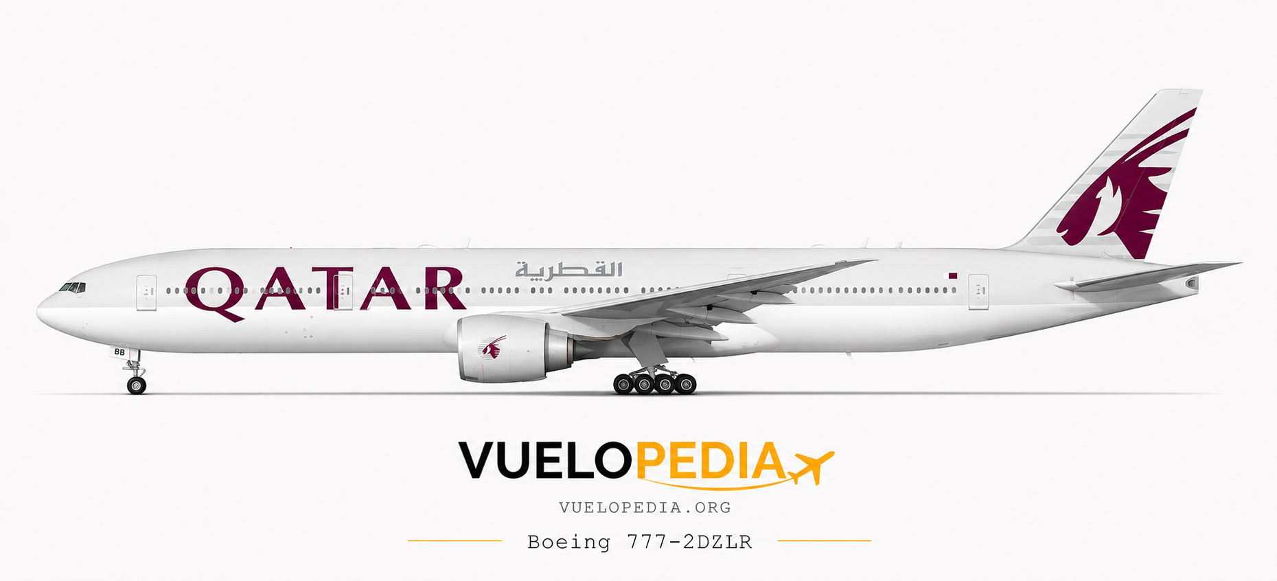 Ilustración Boeing 777-300ER de Qatar Airways