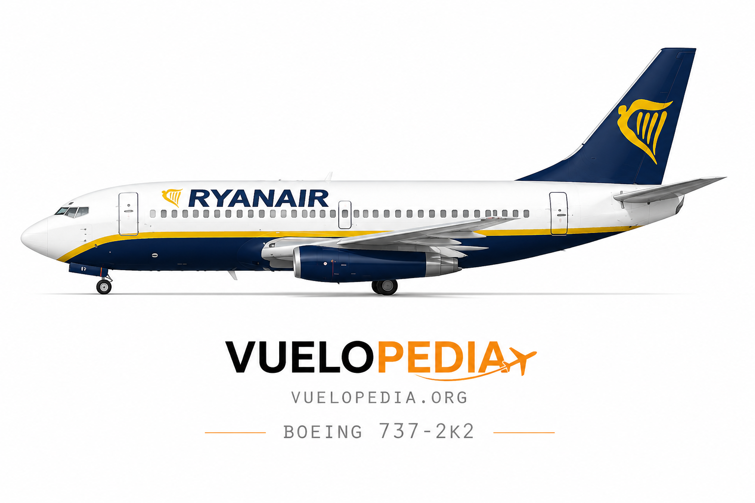 Ilustración Boeing 737-200 (737-2K2) de Ryanair