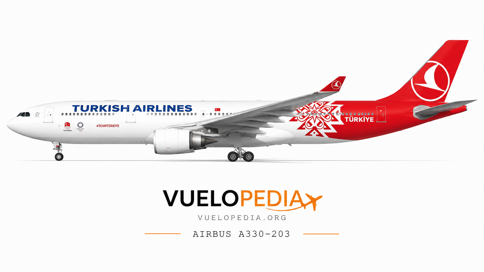 Airbus A330-200 (A330-203) illustration in Turkish Airlines livery