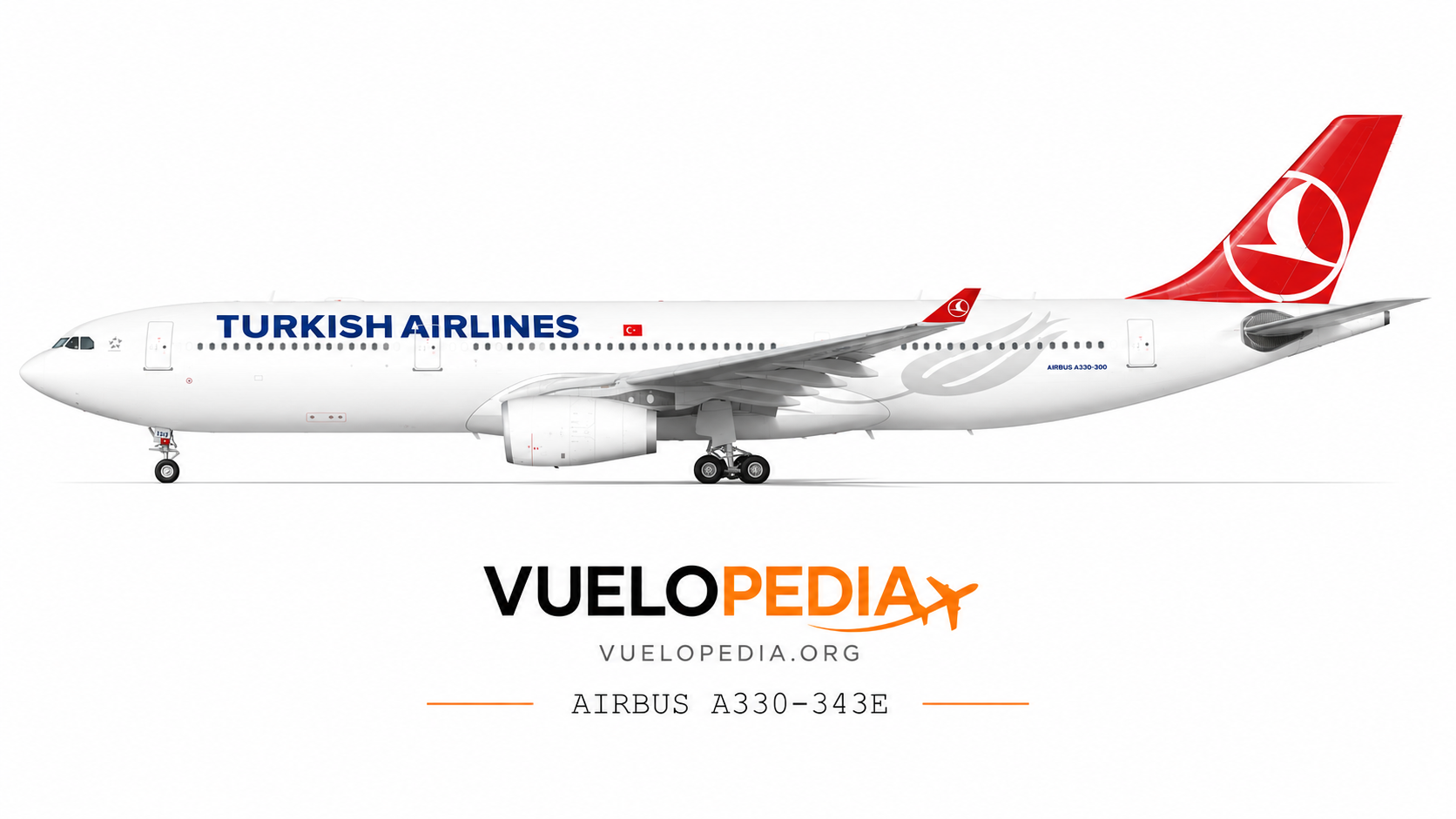 Airbus A330-300 (A330-343) illustration in Turkish Airlines livery