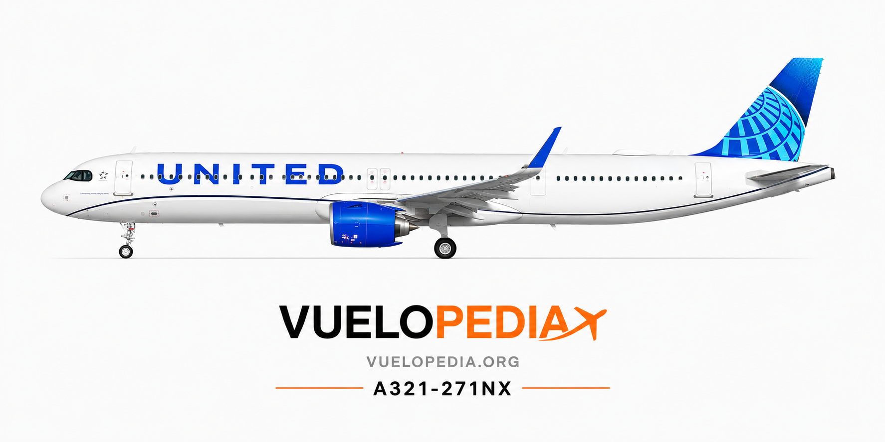 Airbus A321XLR (A321-271NY) illustration in United Airlines livery