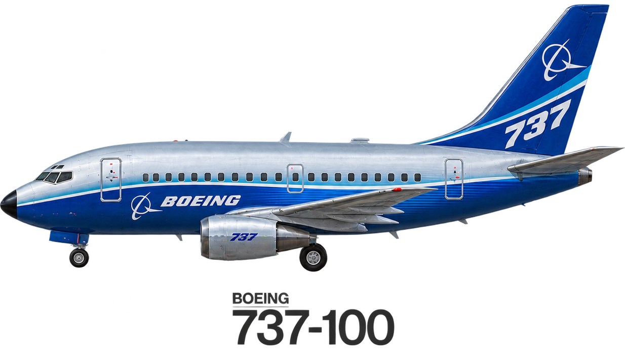 Ilustración Boeing 737-100 (737-130) de Continental Air Lines