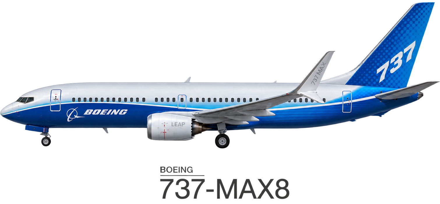 Boeing 737 MAX 8 illustration in Malta Air livery