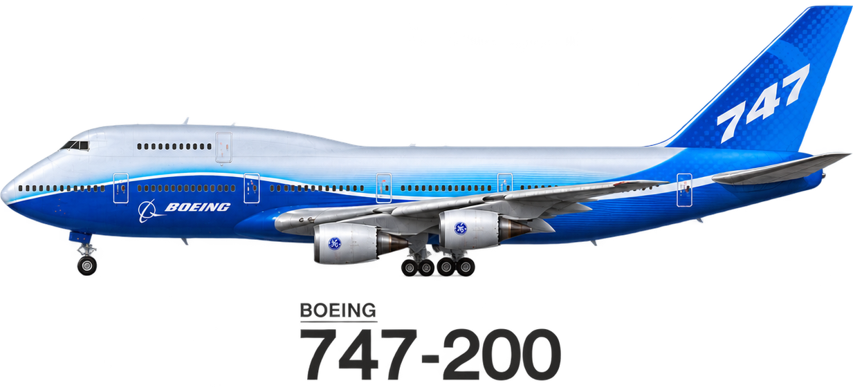 Ilustración Boeing 747-200B (747-212B) de Evergreen International Airlines
