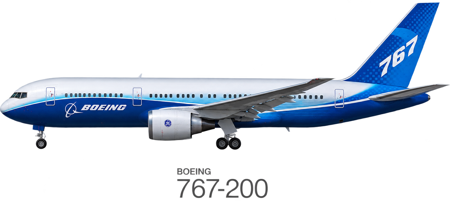 Boeing 767-200 illustration in Desconocida livery