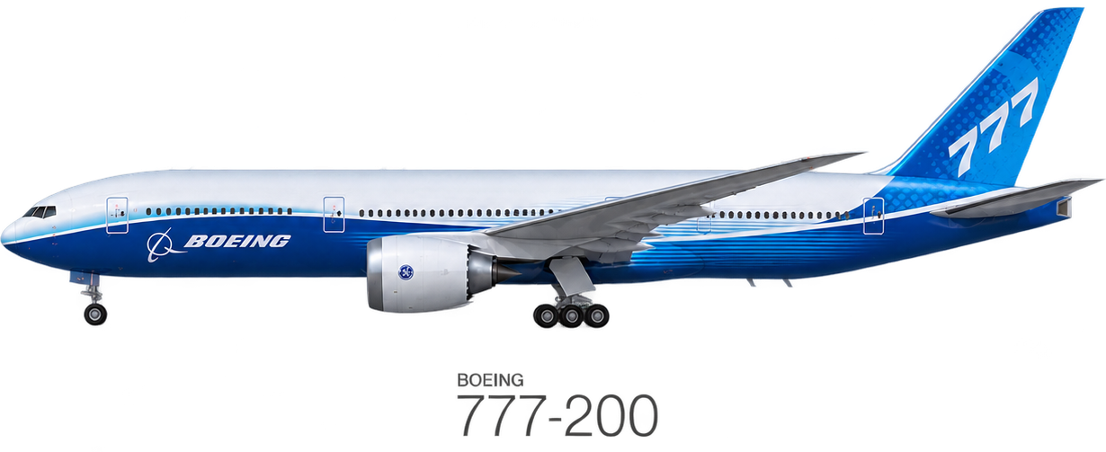 Boeing 777-200LR/777F illustration in Desconocida livery