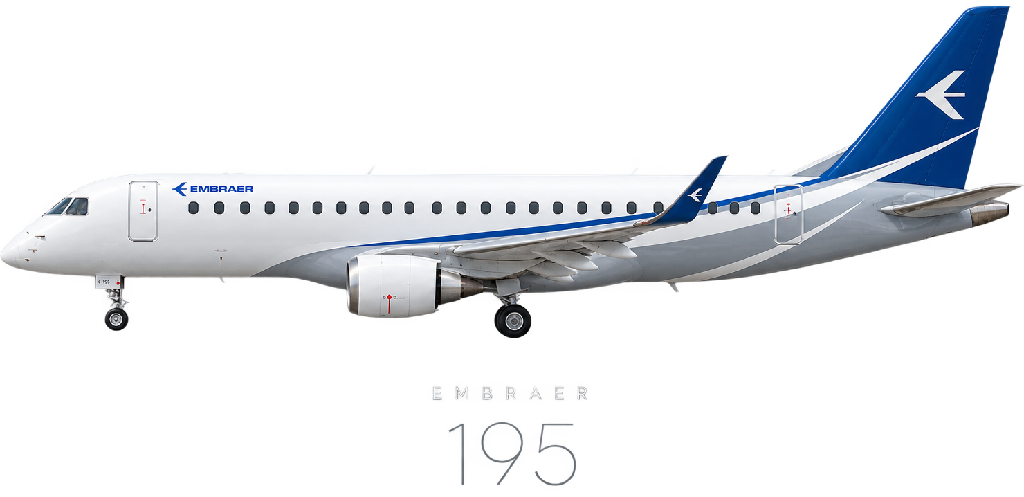 Embraer E195 (ERJ-190-200 IGW) illustration in Azul Linhas Aéreas livery