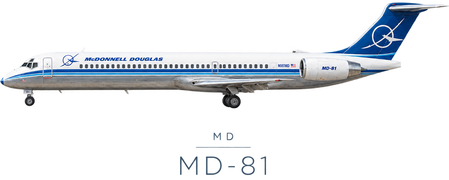 Ilustración McDonnell Douglas MD-81 de Continental Air Lines