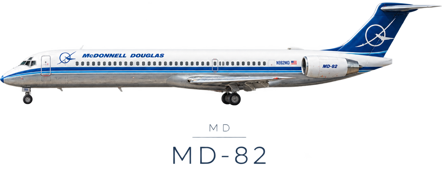 Ilustración McDonnell Douglas MD-82 de Orient Thai Airlines