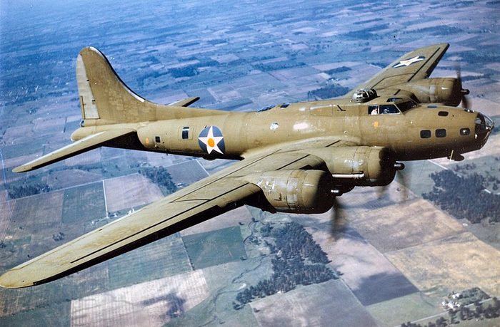 The B-17 Flying Fortress flies