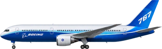 The Boeing 767 crosses oceans on two engines