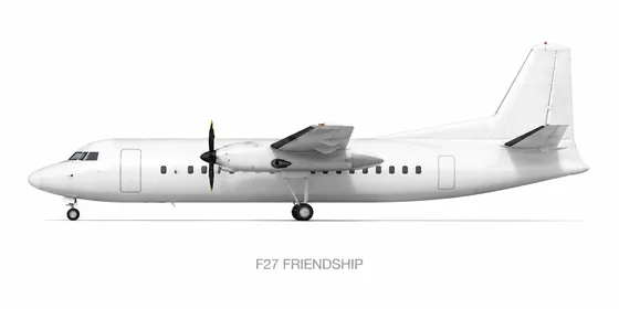The Fokker F27 Friendship flies